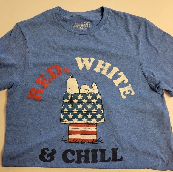 Peanuts Tops - Peanuts Snoopy USA Fitted Tee